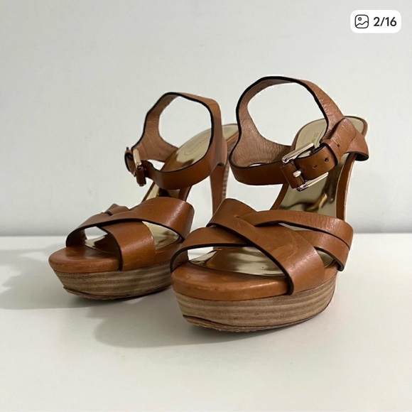 Coach Dani Veg Leather Strappy Heels Women's Size 7 - Picture 2 of 7